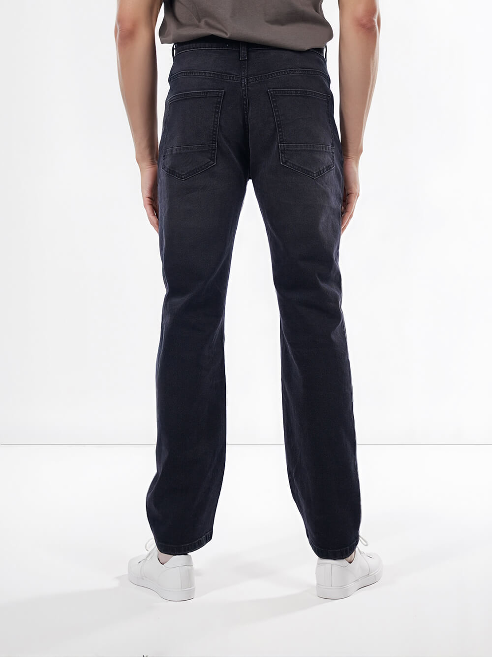 Celio* Cotton-Blend Bootcut Fit Black Jean