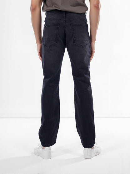 Celio* Cotton-Blend Bootcut Fit Black Jean