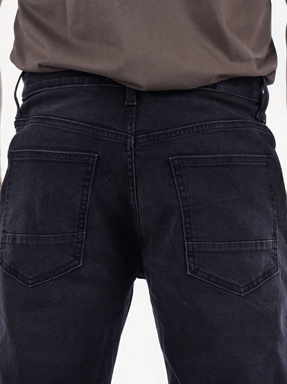 Celio* Cotton-Blend Bootcut Fit Black Jean