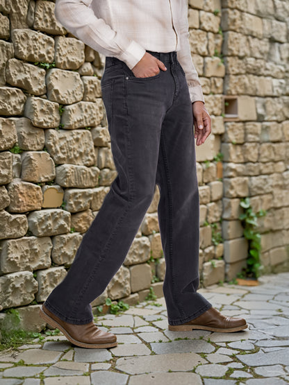 Celio* Men Grey Solid Bootcut Twill Denim Jean