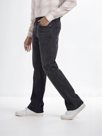 Celio* Men Grey Solid Bootcut Twill Denim Jean