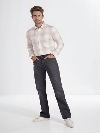 Celio* Men Grey Solid Bootcut Twill Denim Jean