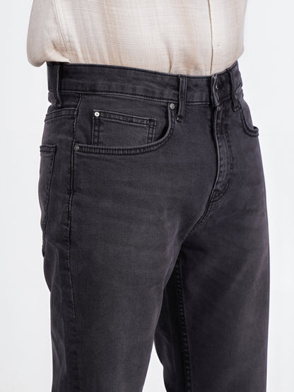 Celio* Men Grey Solid Bootcut Twill Denim Jean