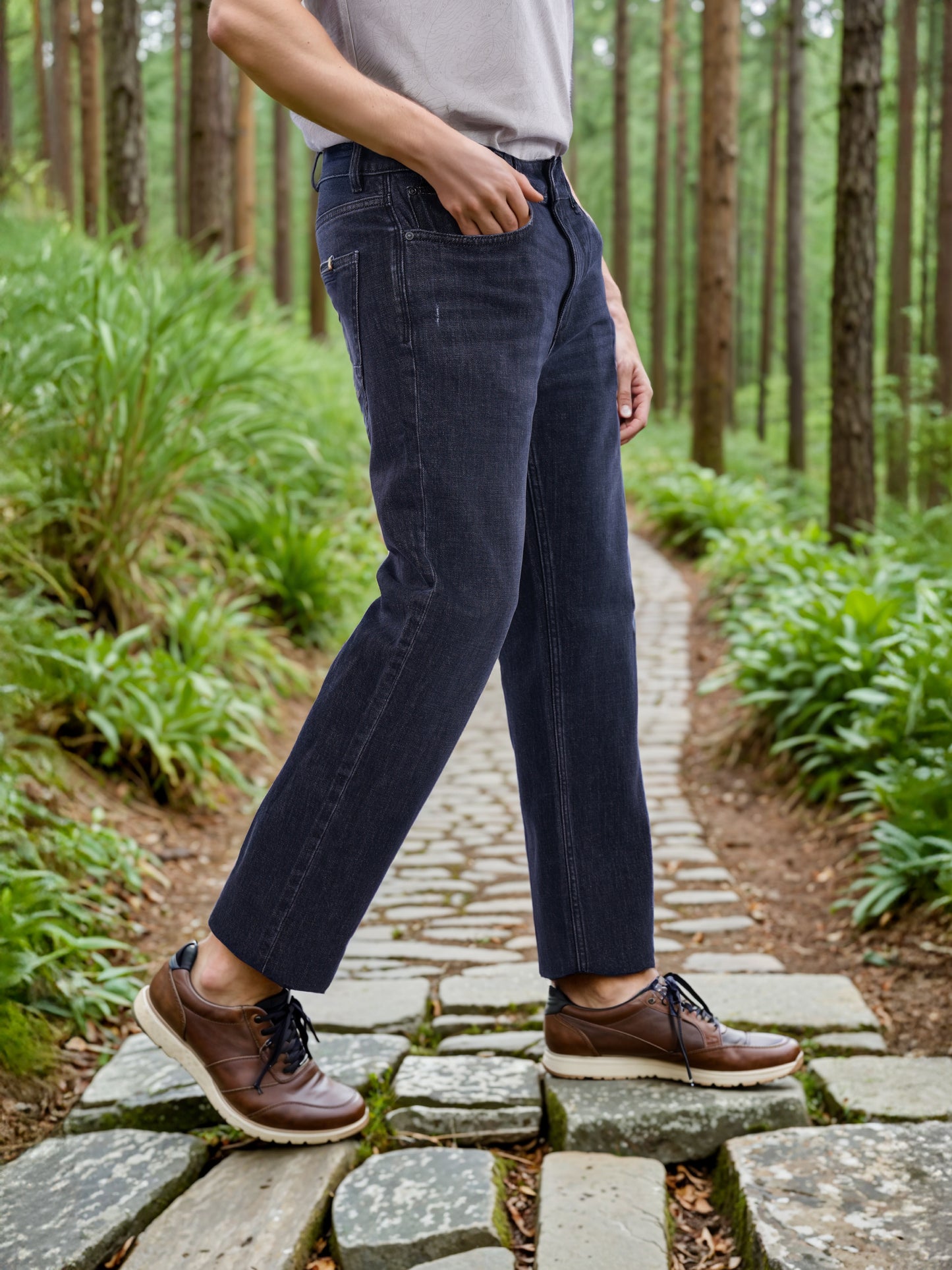 Celio* Cotton Straight Fit Black Jean