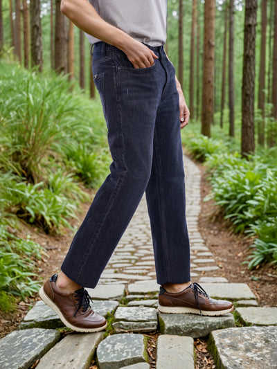 Celio* Cotton Straight Fit Black Jean