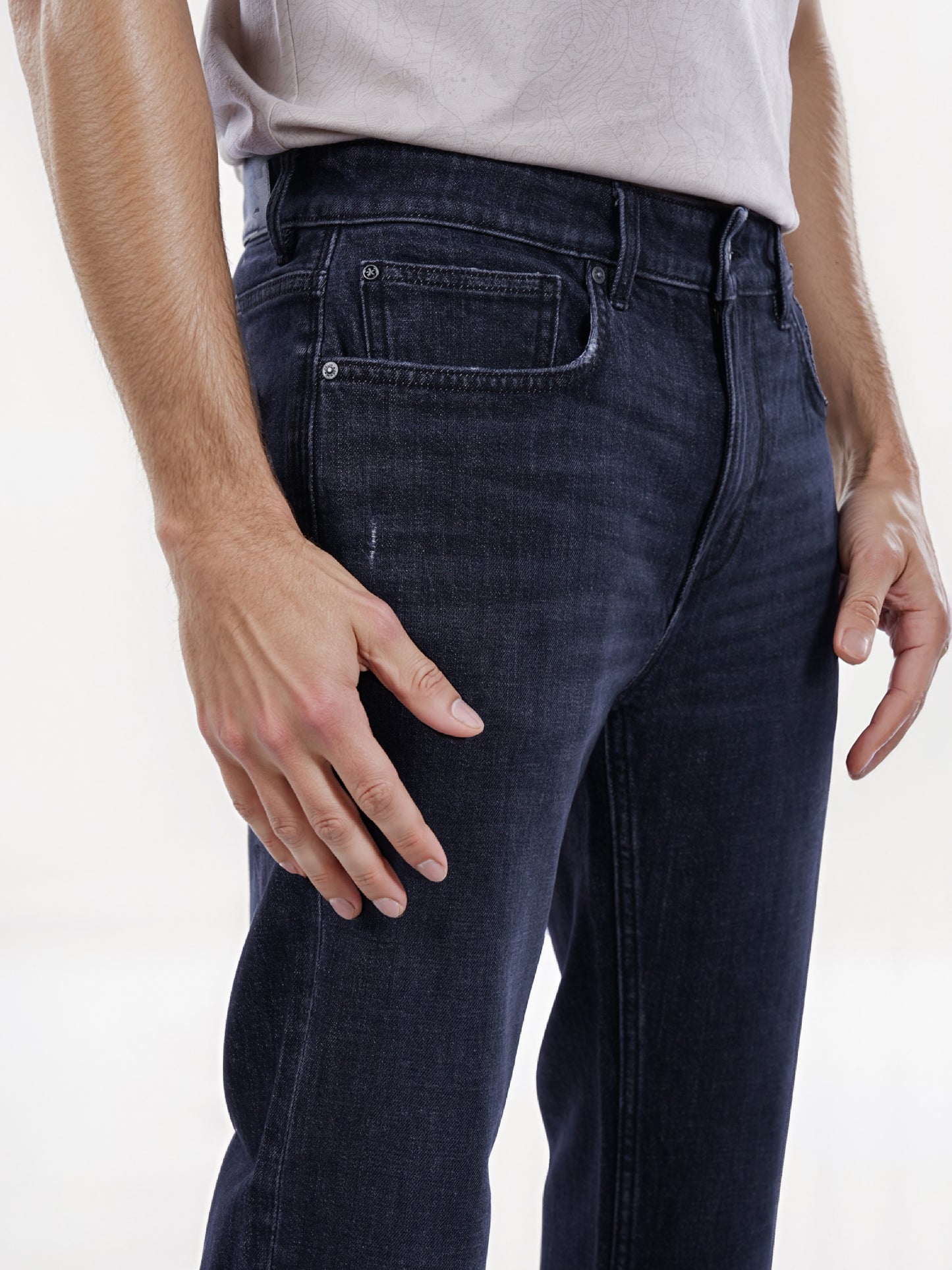 Celio* Cotton Straight Fit Black Jean