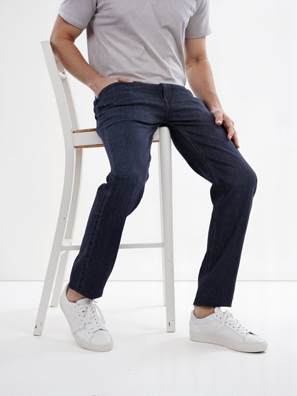 Celio* Cotton Straight Fit Black Jean