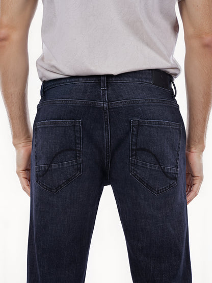 Celio* Cotton Straight Fit Black Jean