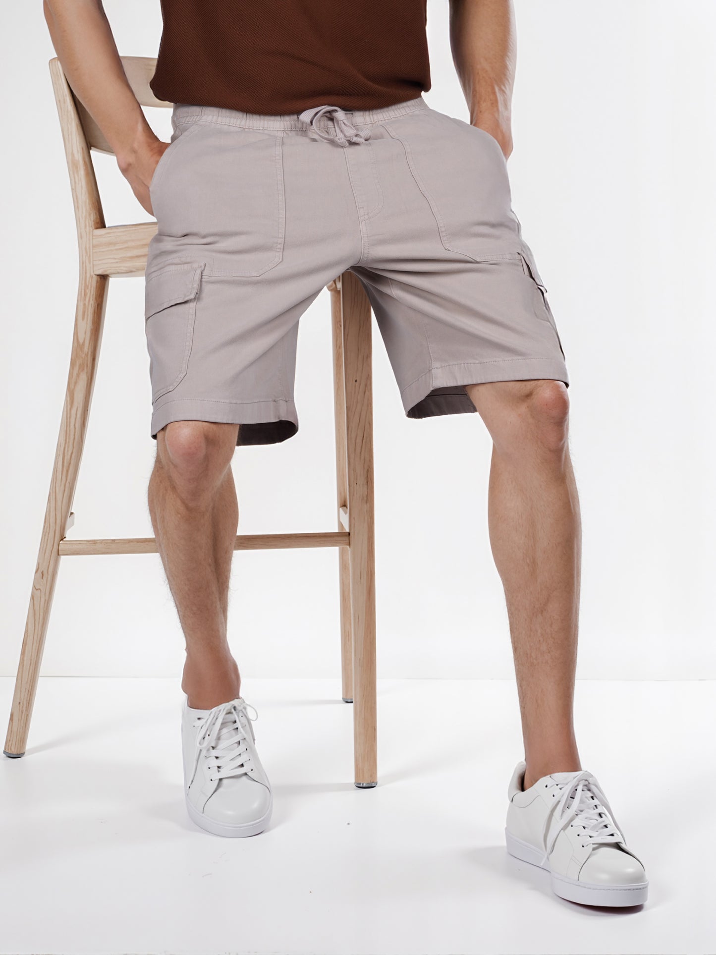 Celio* Cotton Straight Fit Beige Cargo