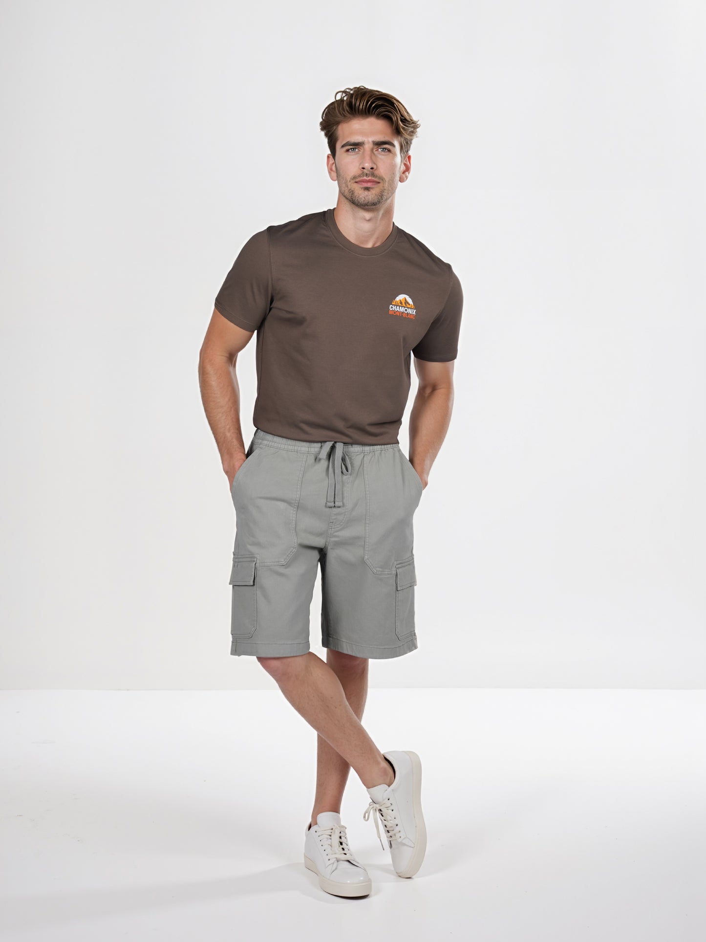 Celio* Cotton Straight Fit Olive Cargo