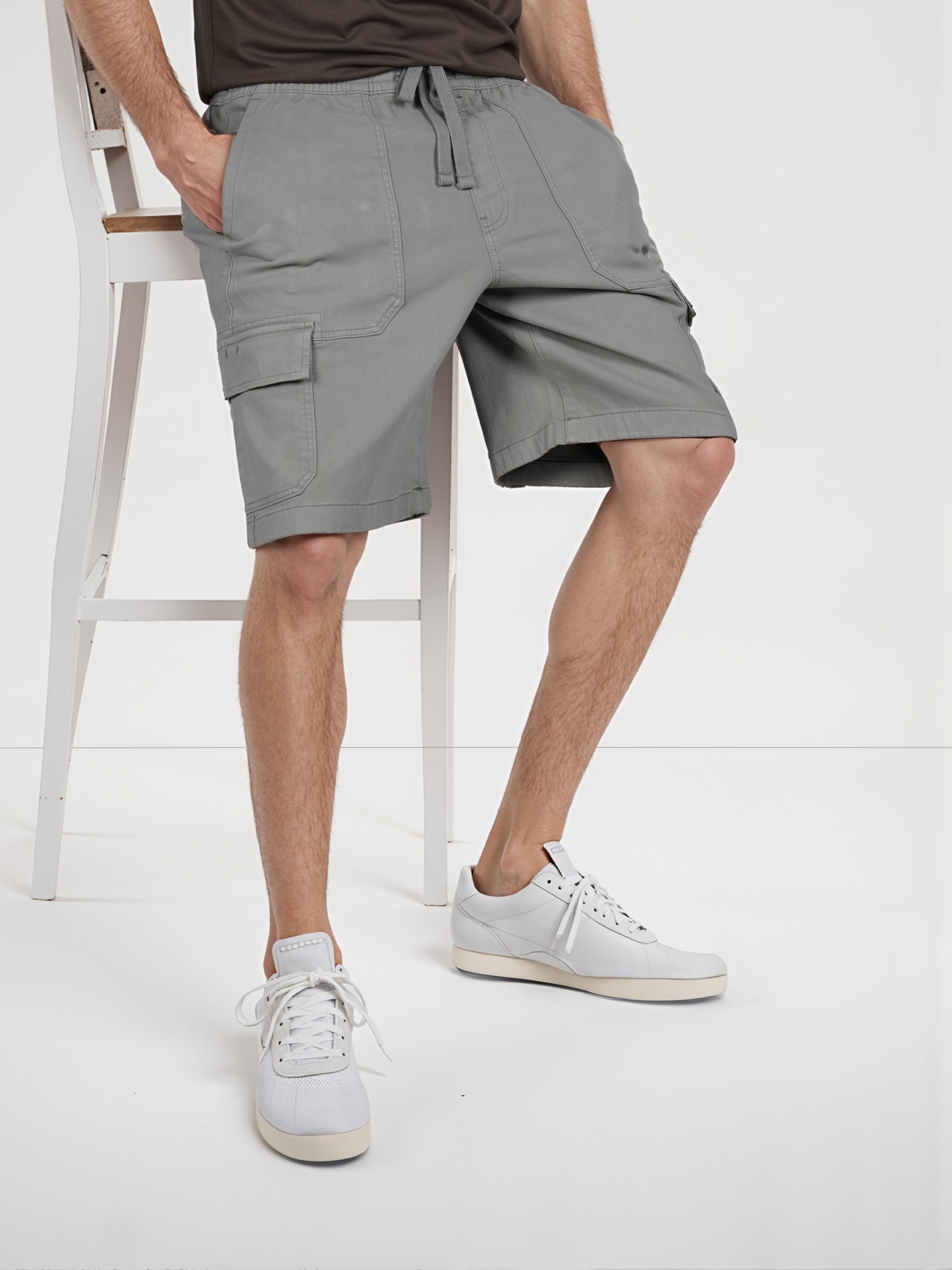 Celio* Cotton Straight Fit Olive Cargo