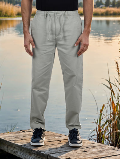 Celio* Cotton-Blend Regular Fit Green Trouser