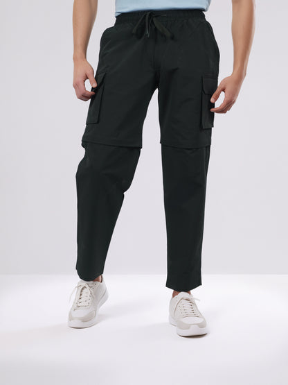 Celio* Men Olive Solid Loose Fit Nylon Jeans