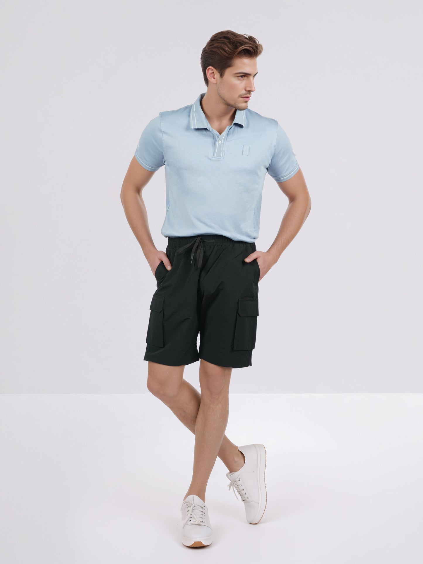 Celio* Men Olive Solid Loose Fit Nylon Jeans