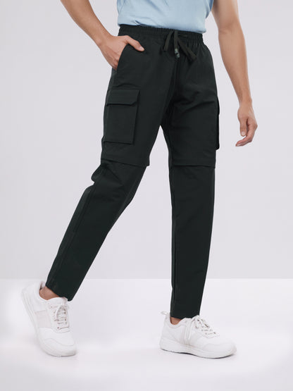 Celio* Men Olive Solid Loose Fit Nylon Jeans