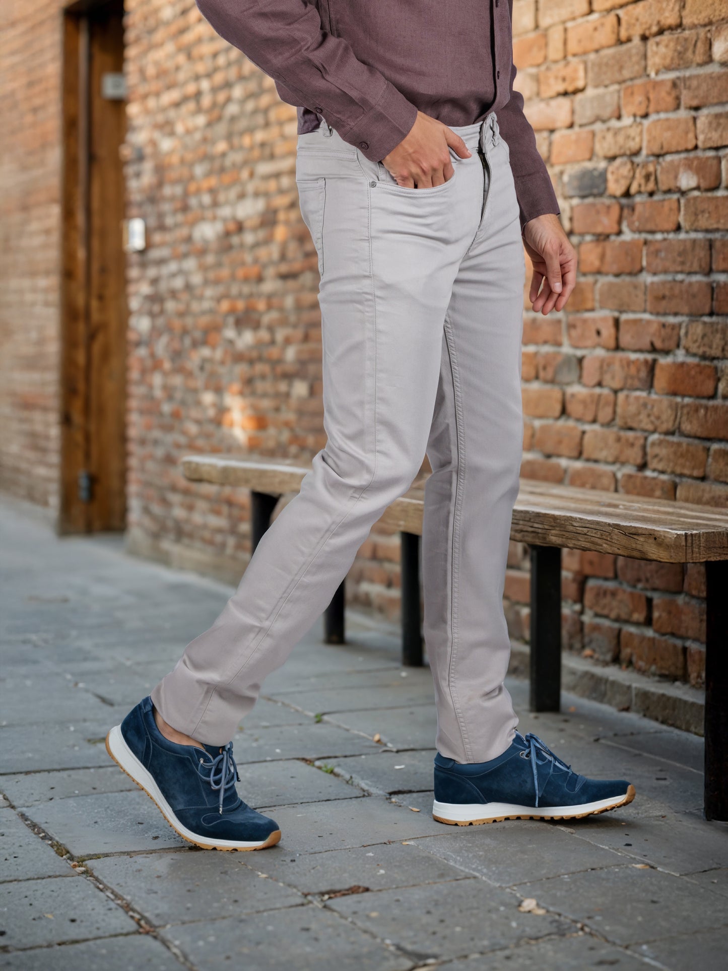 Celio* Poly-Cotton Slim Fit Grey Jean