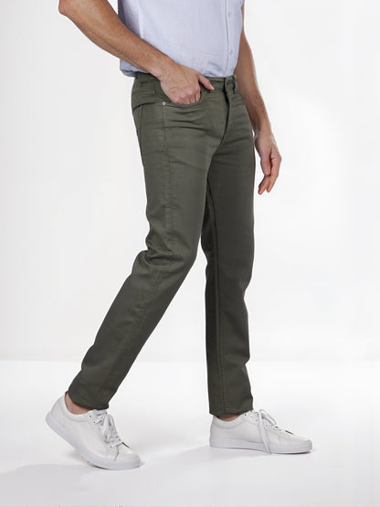 Celio* Poly-Cotton Slim Fit Olive Jean