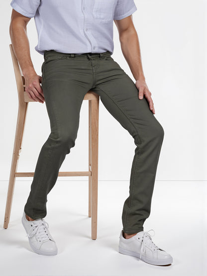 Celio* Poly-Cotton Slim Fit Olive Jean