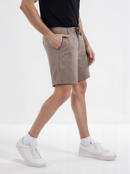Celio* Cotton Regular Fit Beige Bermuda