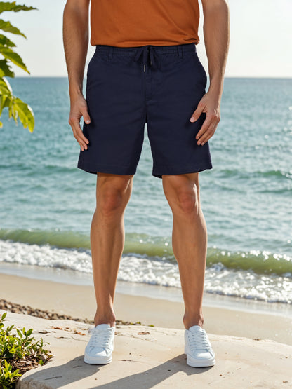 Celio* Cotton Regular Fit Navy Blue Bermuda