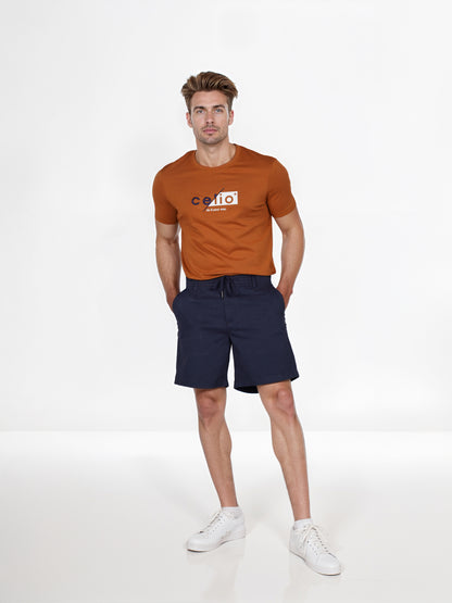 Celio* Cotton Regular Fit Navy Blue Bermuda