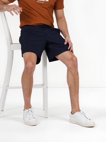 Celio* Cotton Regular Fit Navy Blue Bermuda