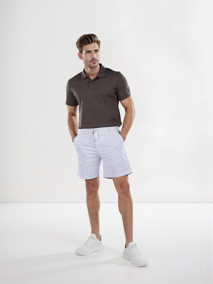Celio* Cotton Regular Fit White Bermuda