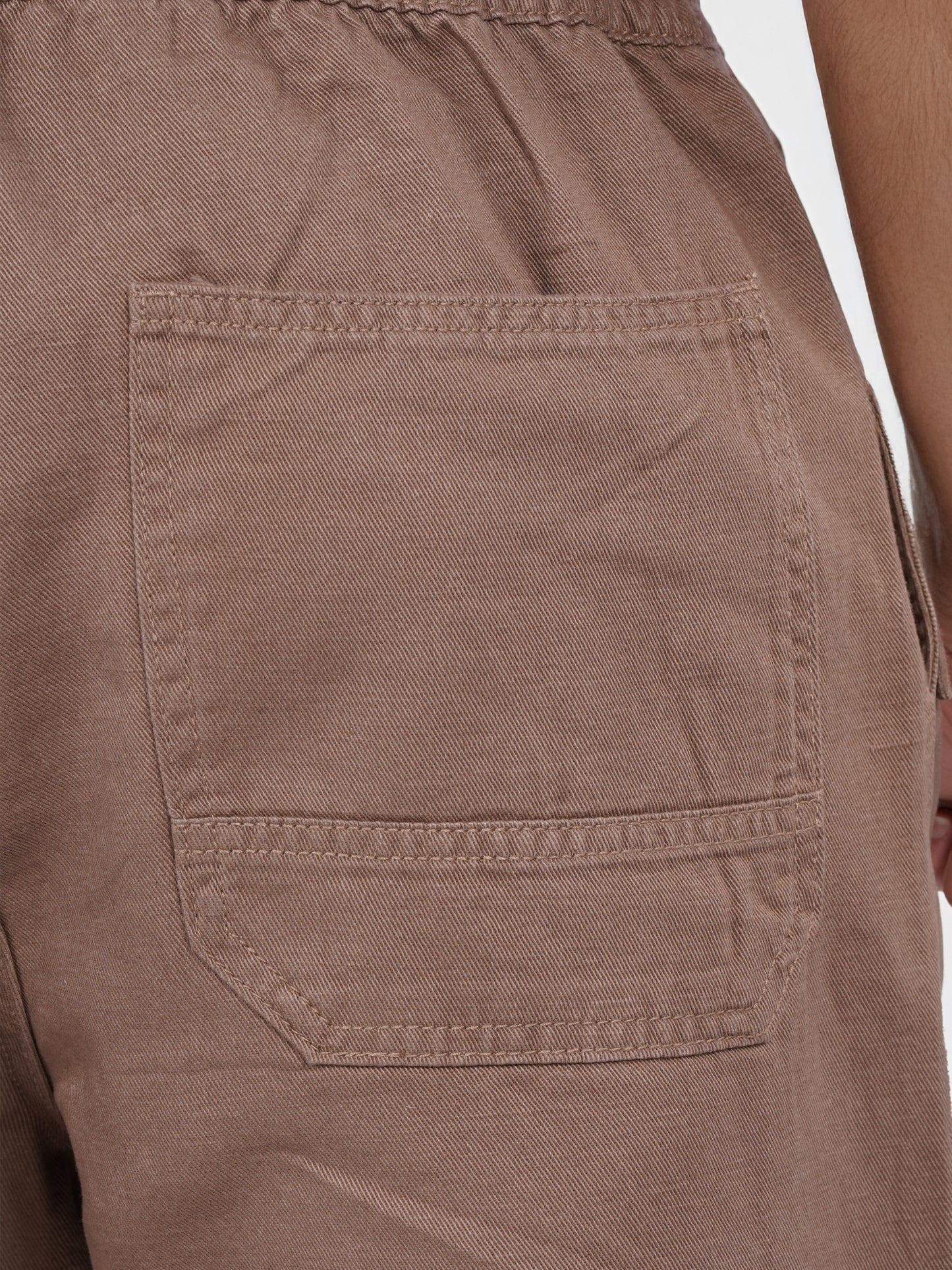 Celio* Linen Relaxed Fit Brown Casual Trouser