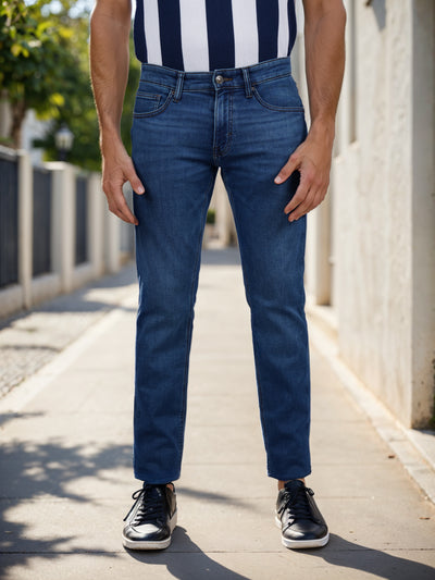 Celio* Cotton-Blend Skinny Fit Blue Jean