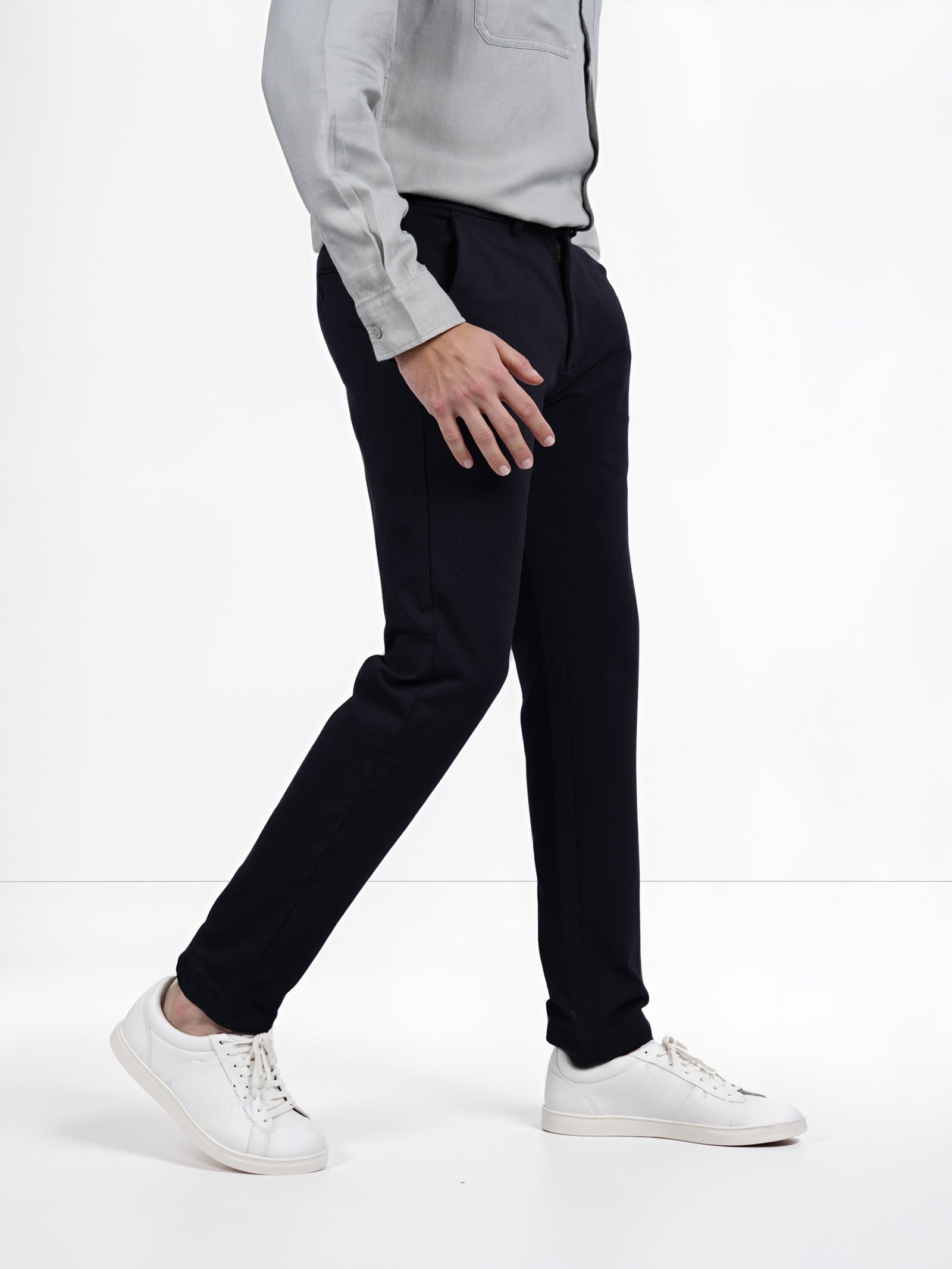 Celio* Casual Men Slim Fit Cotton Black Solid Trouser