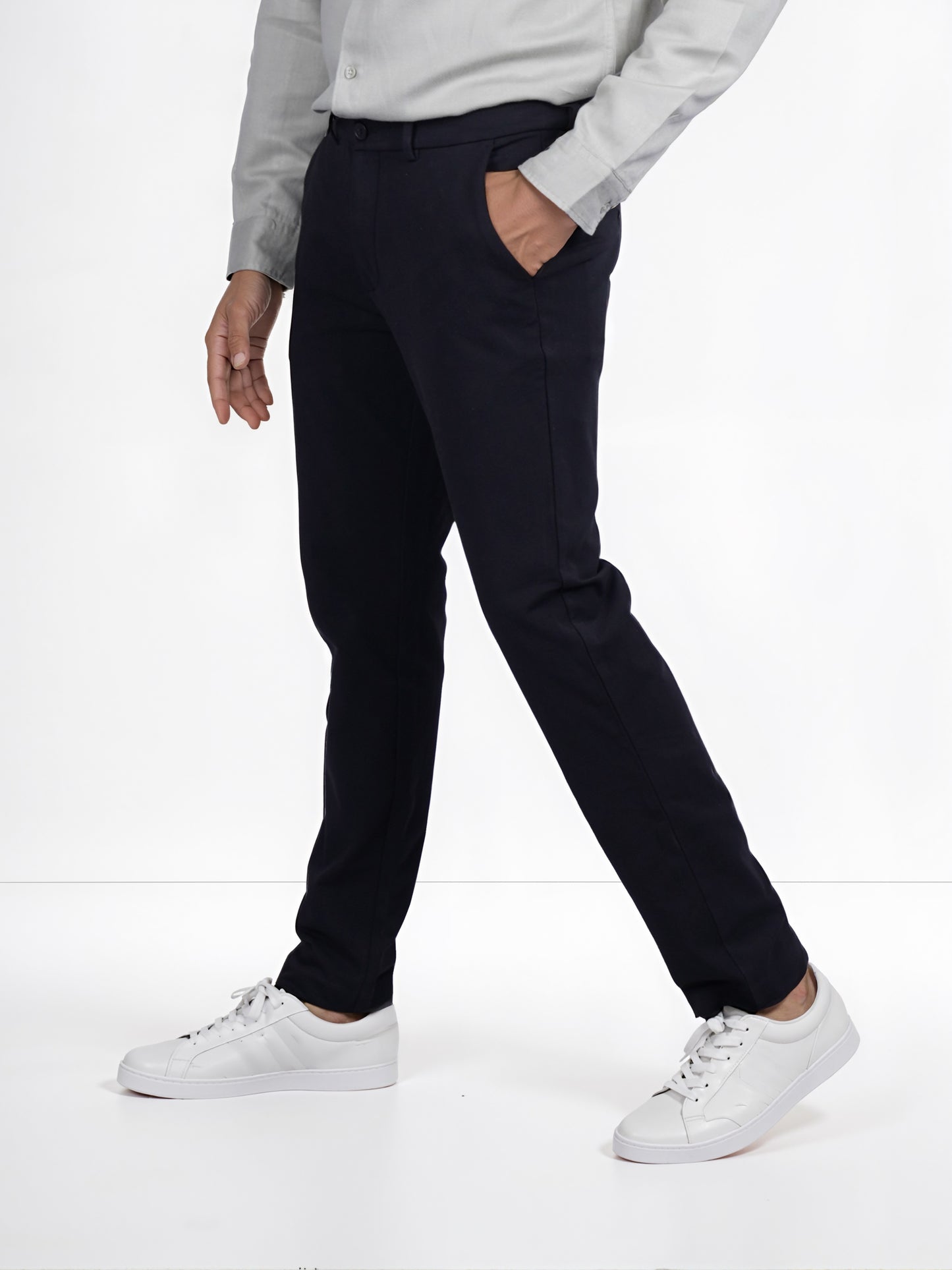 Celio* Cotton Slim Fit Black Trouser