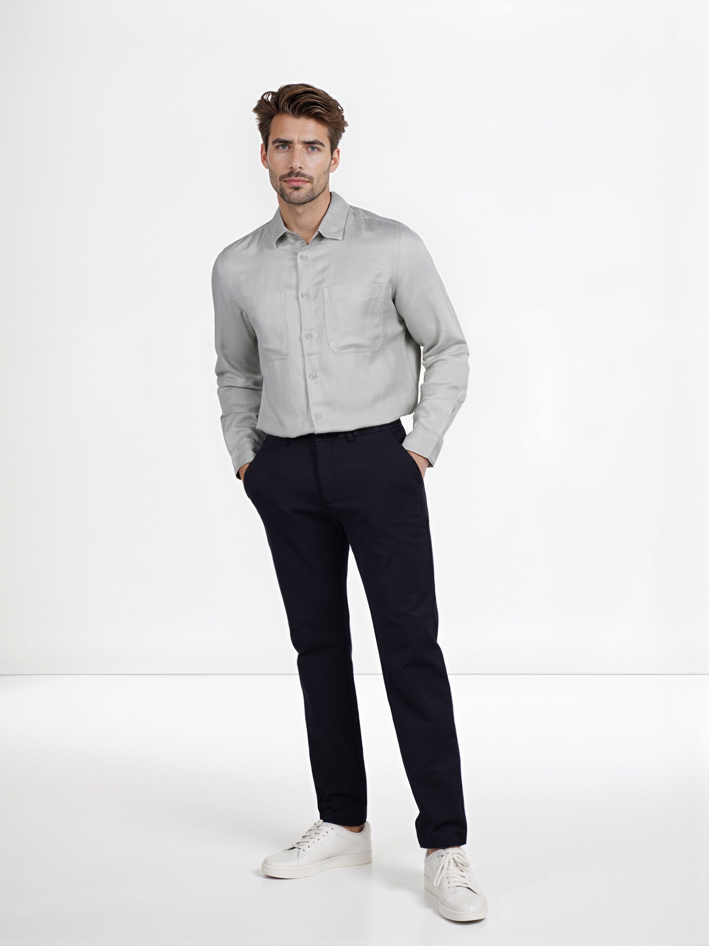 Celio* Cotton Slim Fit Black Trouser