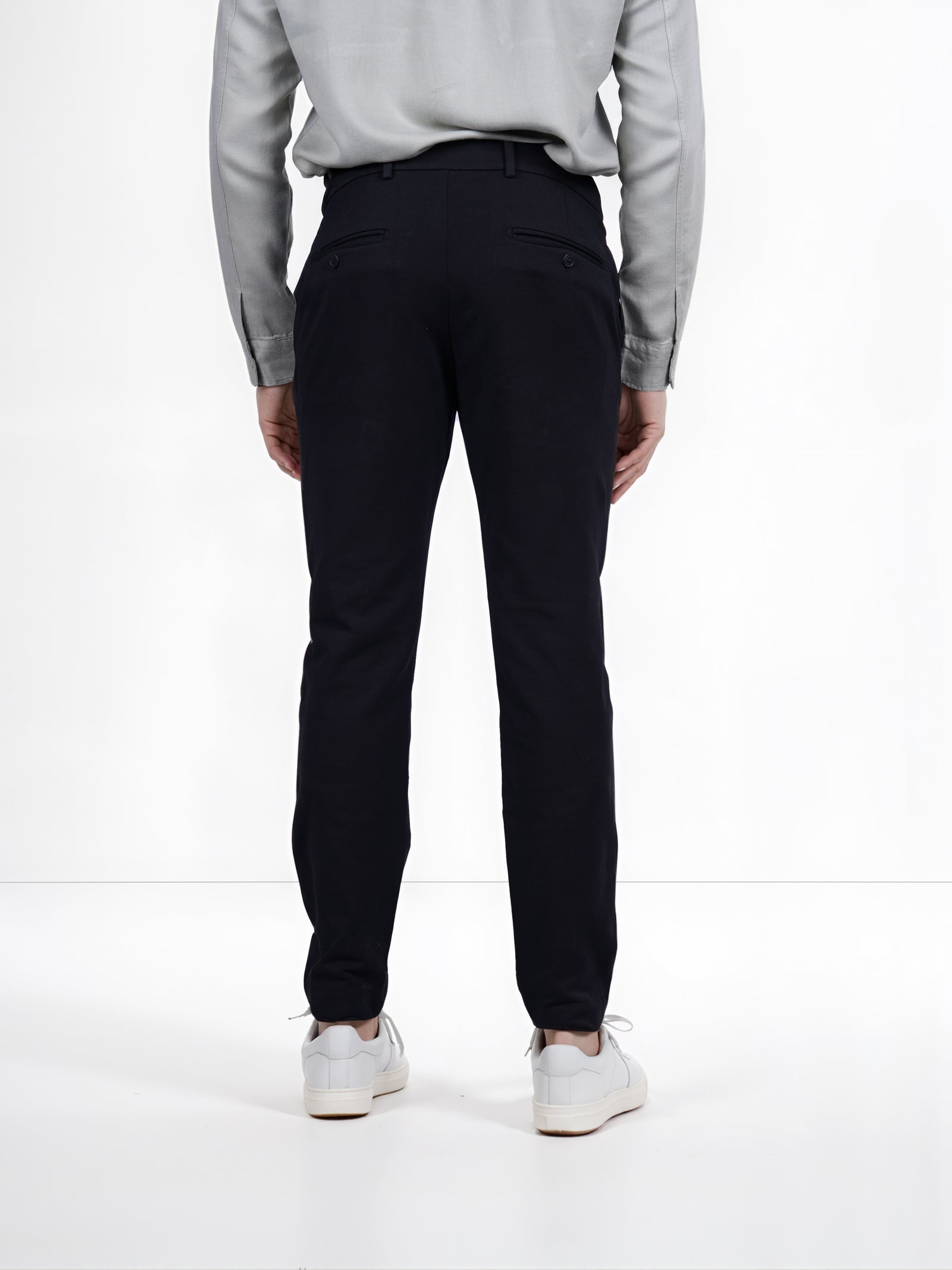 Celio* Casual Men Slim Fit Cotton Black Solid Trouser