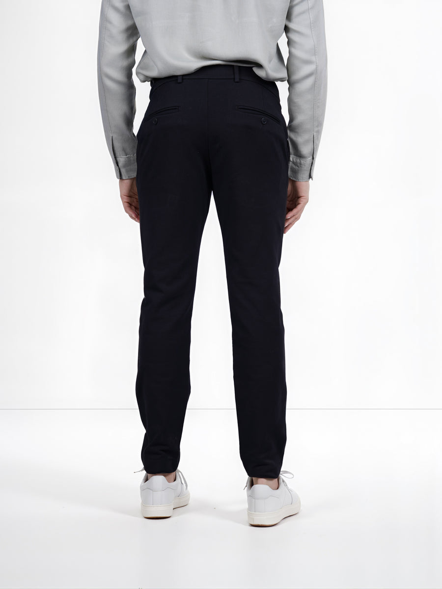 Celio* Casual Men Slim Fit Cotton Black Solid Trouser