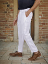 Celio* Linen Straight Fit White Casual Trouser