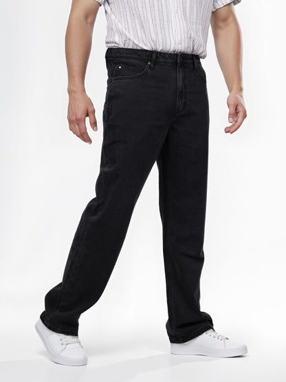 Celio* Men Black Solid Loose Fit Cotton Jean