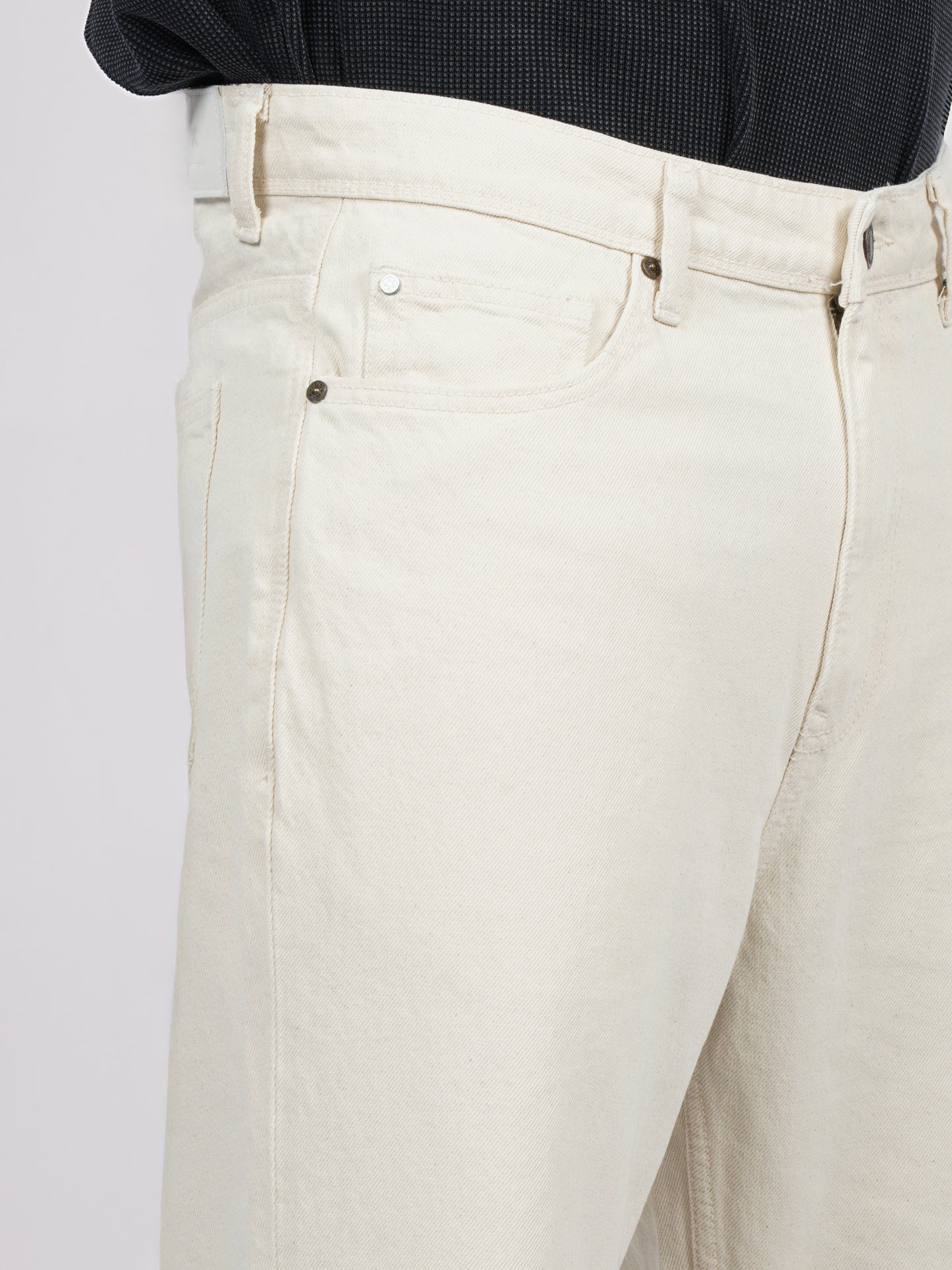 Celio* Men Beige Solid Loose Fit Cotton Jean