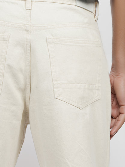 Celio* Men Beige Solid Loose Fit Cotton Jean