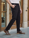 Celio* Men Black Solid Slim Fit Cotton Knit Trouser