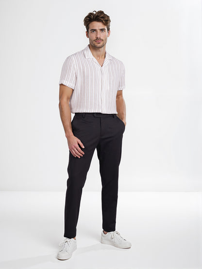 Celio* Men Black Solid Slim Fit Cotton Knit Trouser