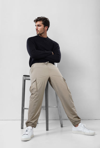 Celio* Poly-Blend Slim Fit Beige Trousers