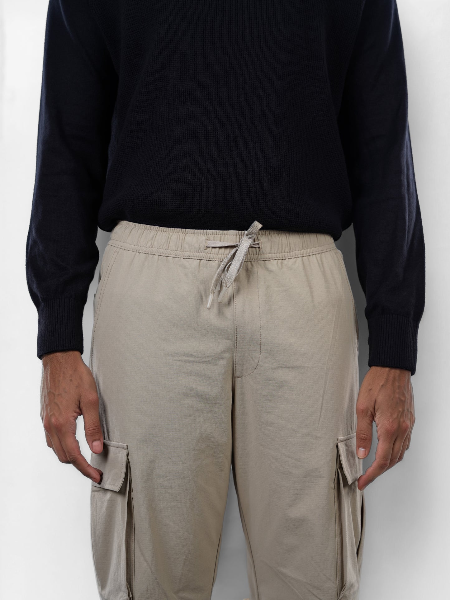 Celio* Poly-Blend Slim Fit Beige Trousers