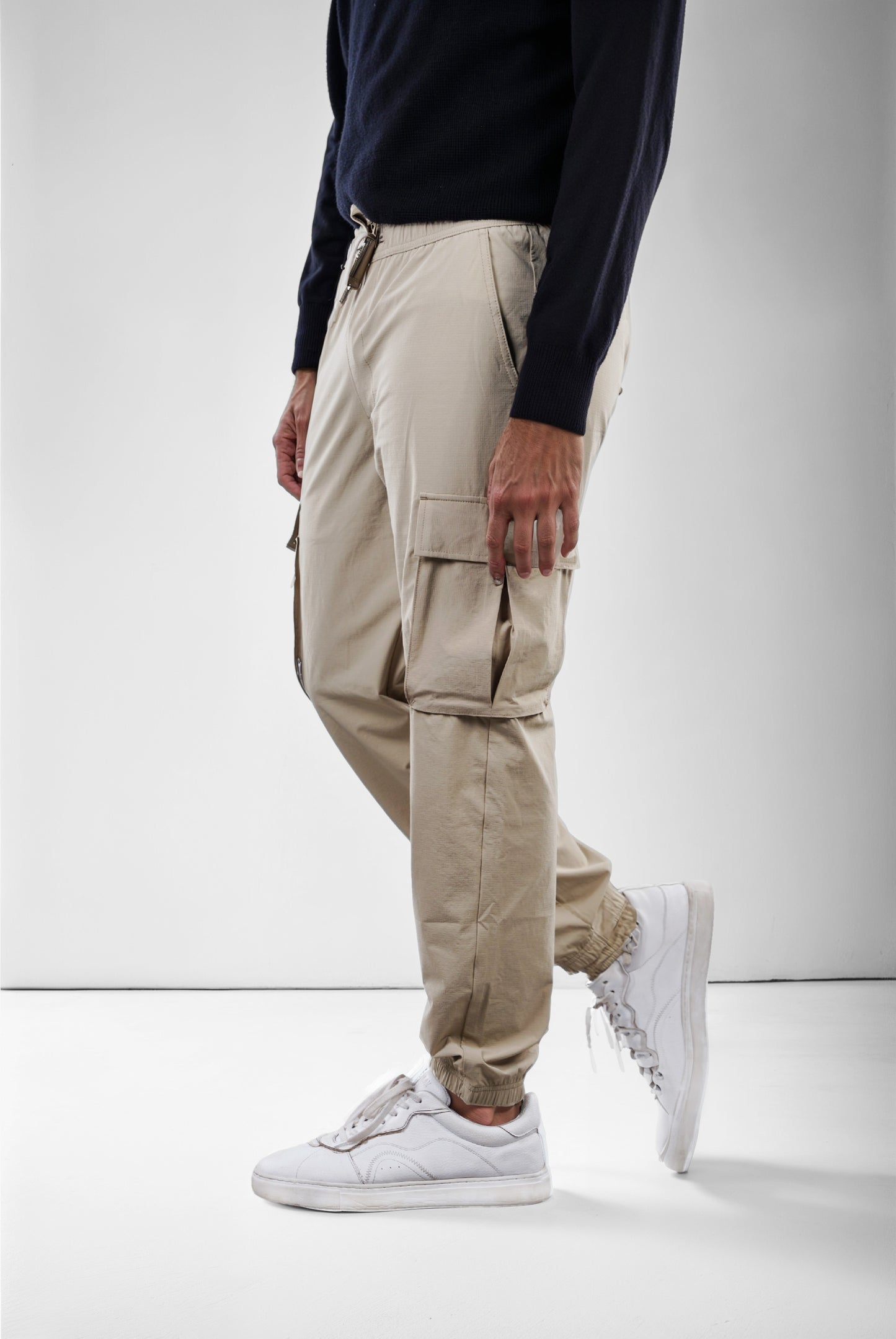 Celio* Poly-Blend Slim Fit Beige Trousers