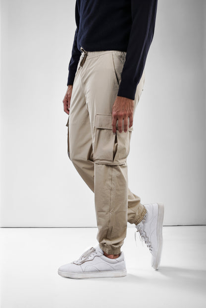 Celio* Poly-Blend Slim Fit Beige Trousers