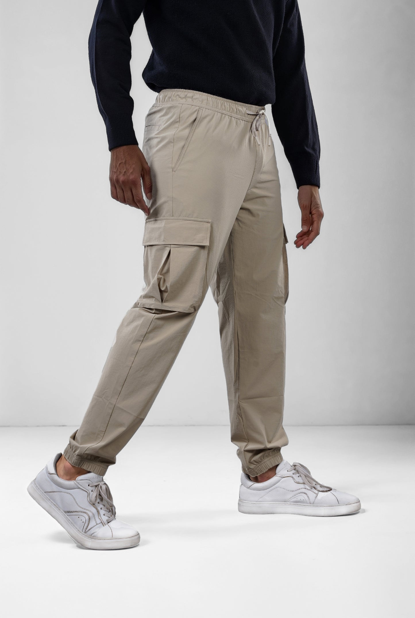Celio* Poly-Blend Slim Fit Beige Trousers