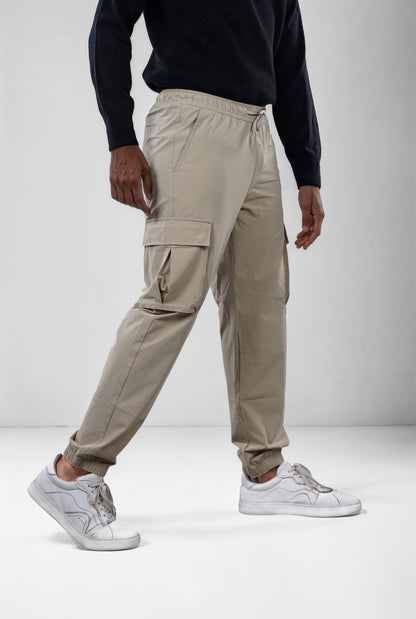 Celio* Poly-Blend Slim Fit Beige Trousers