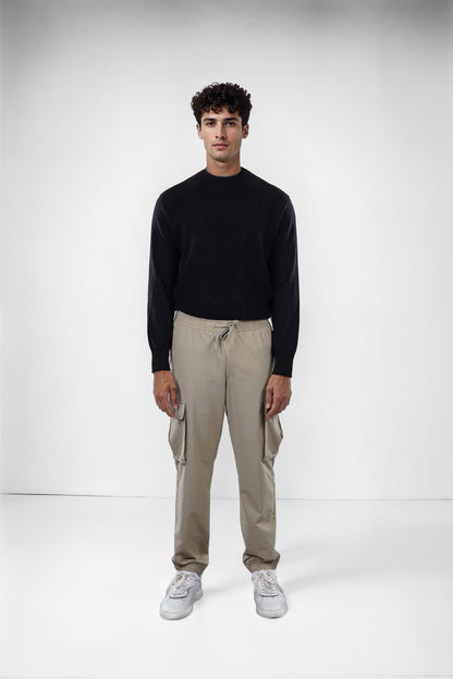 Celio* Poly-Blend Slim Fit Beige Trousers