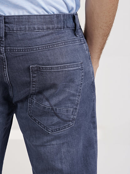 Celio* Men Grey Solid Straight Fit Cotton Twill Denim Jean