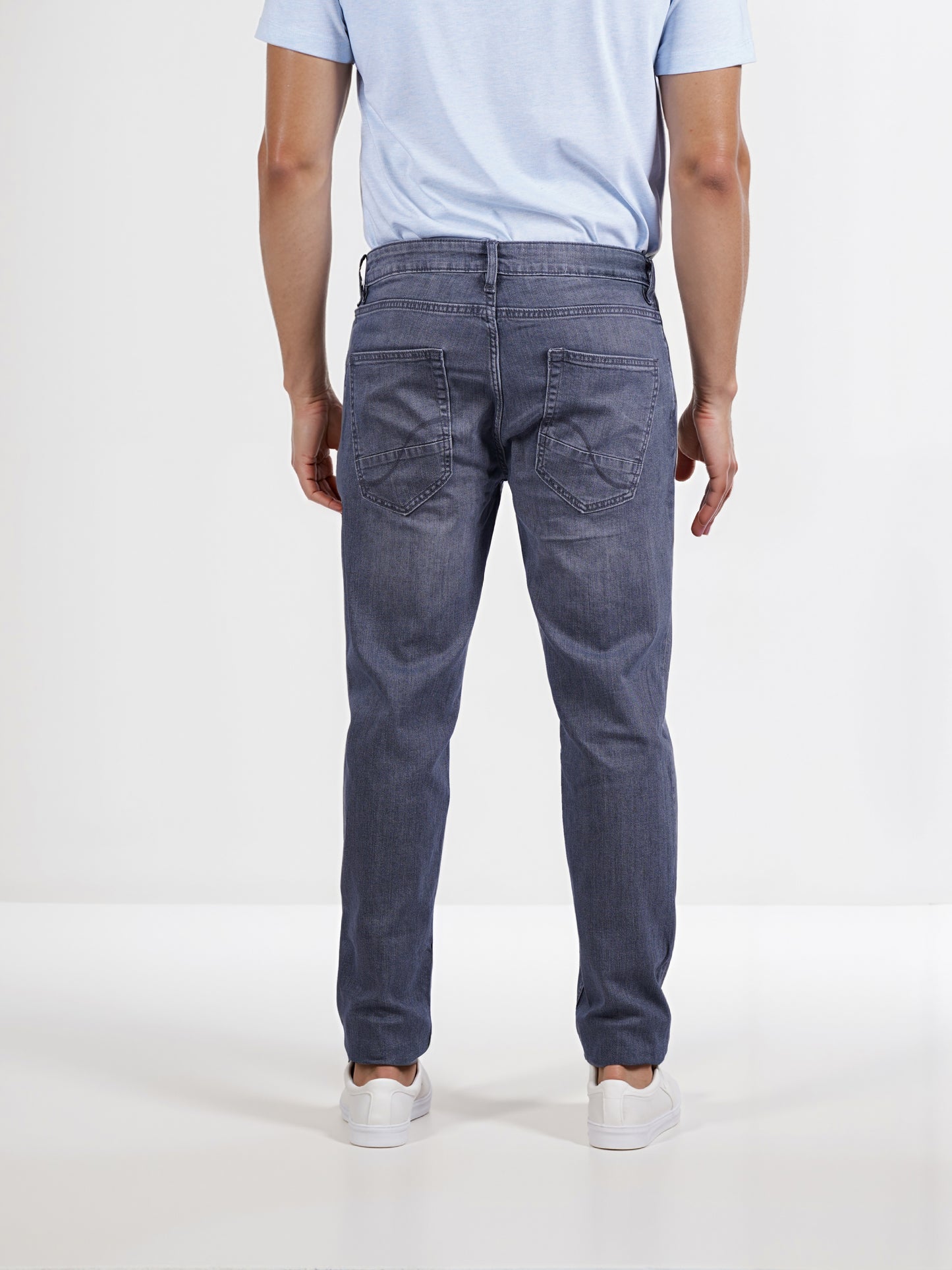 Celio* Men Grey Solid Straight Fit Cotton Twill Denim Jean