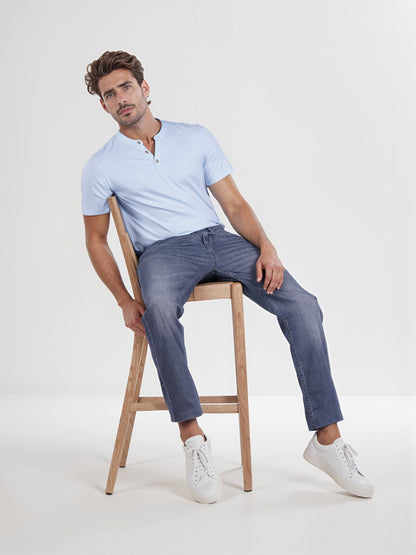 Celio* Men Grey Solid Straight Fit Cotton Twill Denim Jean